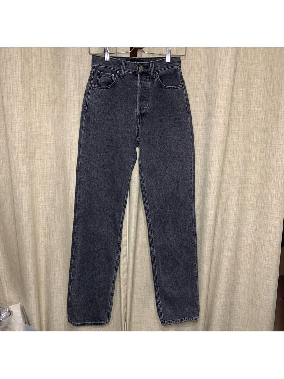 Aritzia Denim Forum The 90s Joni Hi-Rise Jean Washed Black Denim Button Fly 23 - Picture 15 of 15